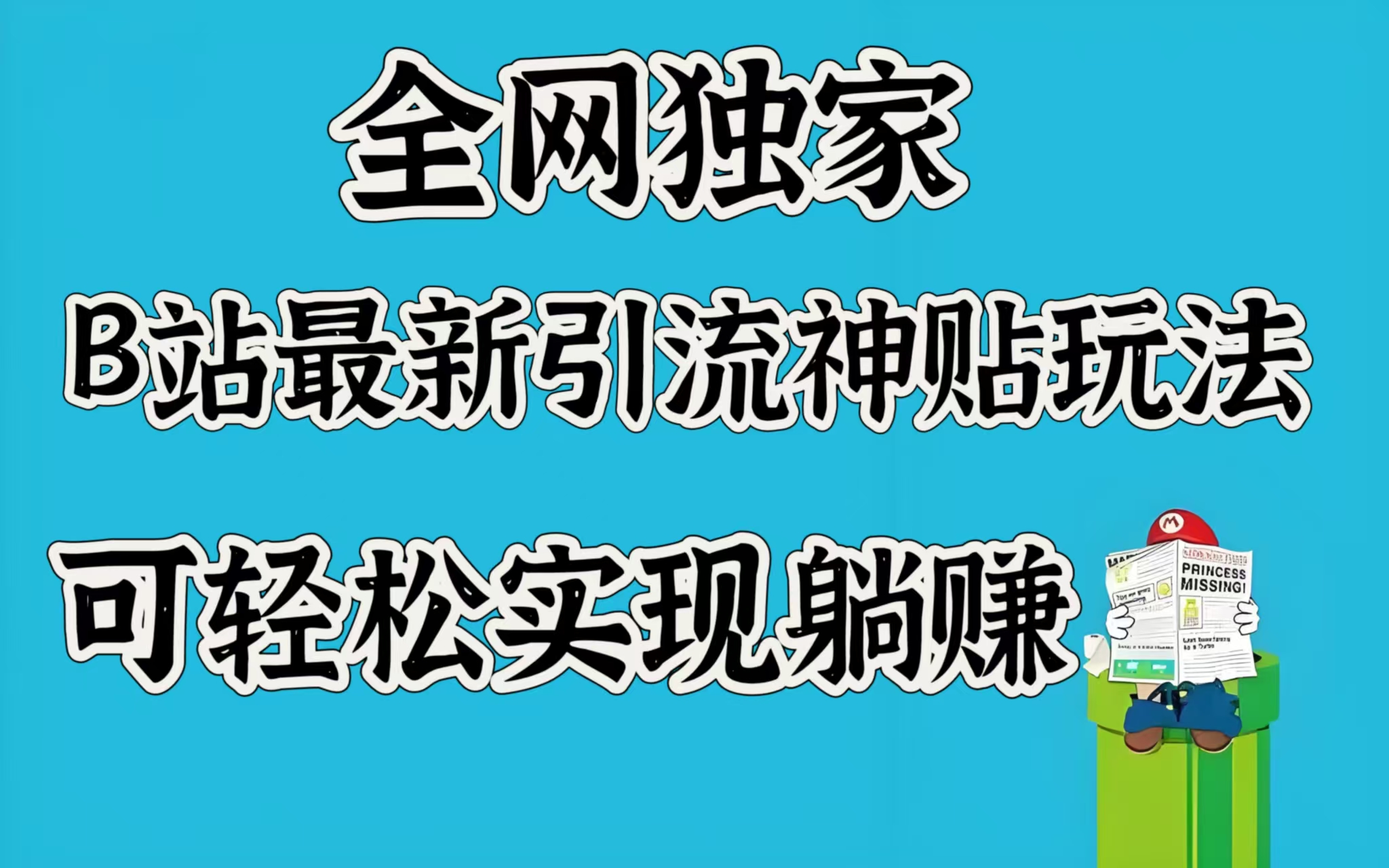 全网独家，B站最新引流神贴玩法，可轻松实现躺赚-辰阳网创