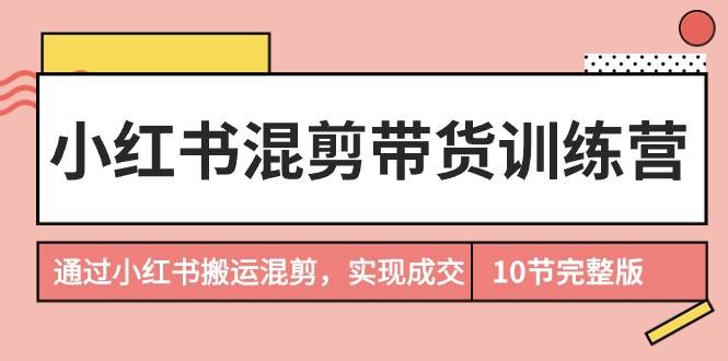 小红书混剪带货训练营，通过小红书搬运混剪，实现成交（10节课完结版）-辰阳网创