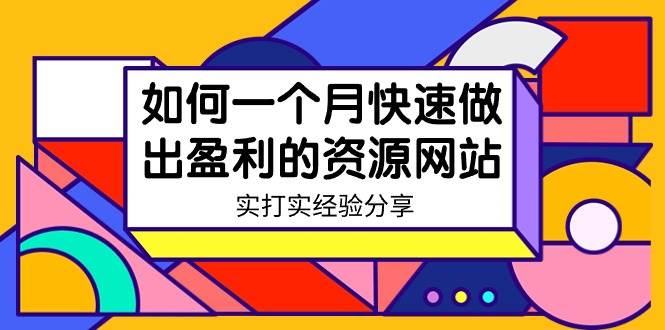 某收费培训：如何一个月快速做出盈利的资源网站（实打实经验）-18节无水印-辰阳网创