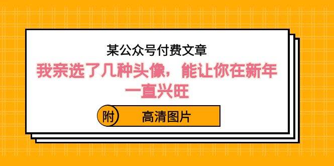 某公众号付费文章：我亲选了几种头像，能让你在新年一直兴旺（附高清图片）-辰阳网创