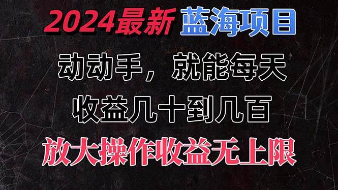 有手就行的2024全新蓝海项目，每天1小时收益几十到几百，可放大操作收…-辰阳网创