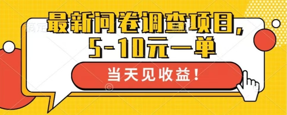 最新问卷调查项目，共12个平台，单日零撸100＋-辰阳网创