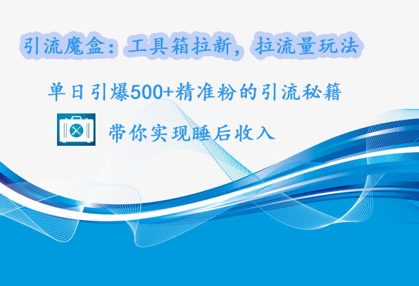 引流魔盒：工具箱拉新，拉流量玩法，单日引爆500+精准粉的引流秘籍，带你实现睡后收入-辰阳网创