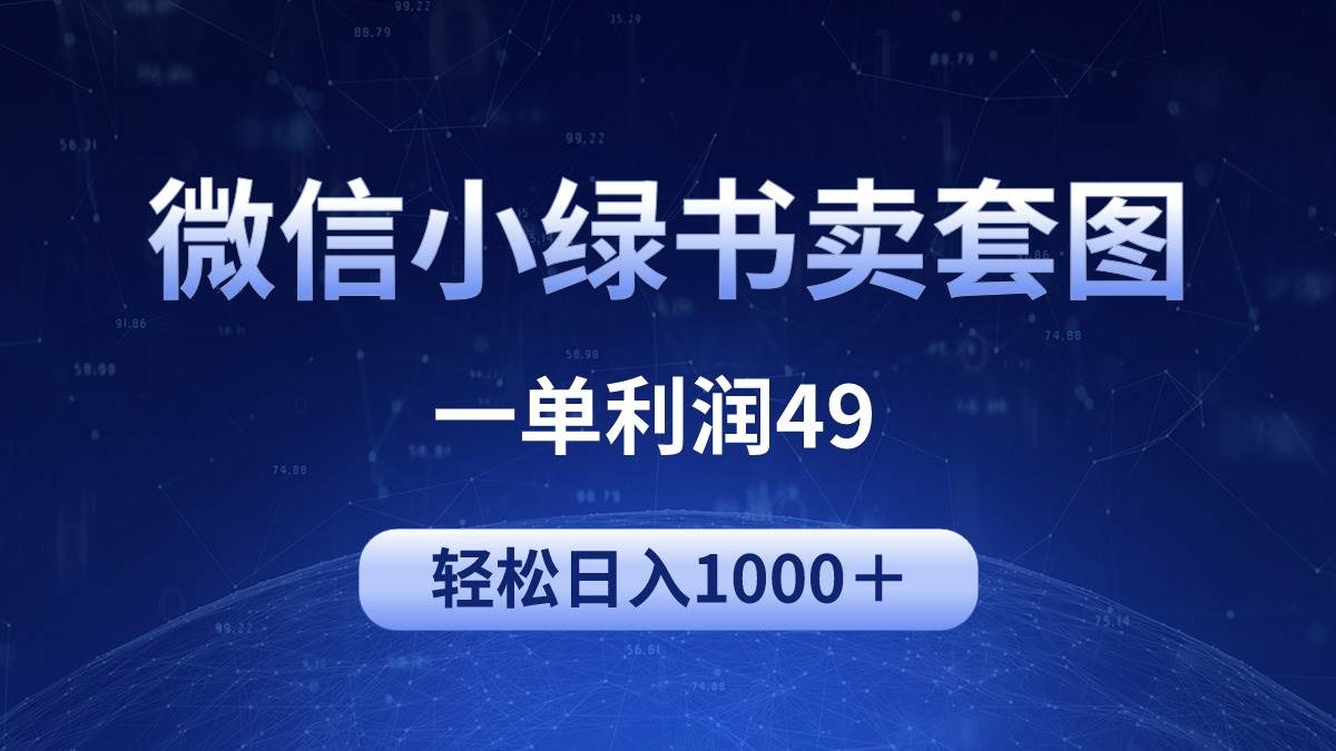 冷门微信小绿书卖美女套图，一单利润49，轻松日入1000＋-辰阳网创