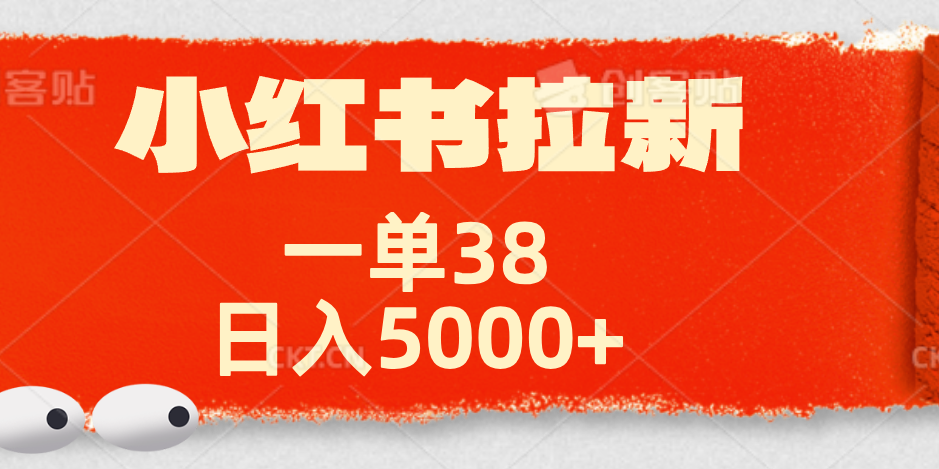 小红书拉新项目，一单38元！日入5000+【揭秘】-辰阳网创