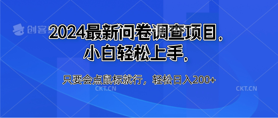 2024最新问卷调查项目，小白轻松上手，只要会点鼠标就行，轻松日入200+-辰阳网创