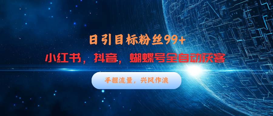 小红书，抖音，蝴蝶号三大平台全自动精准引流获客，每天吸引目标客户99+-辰阳网创