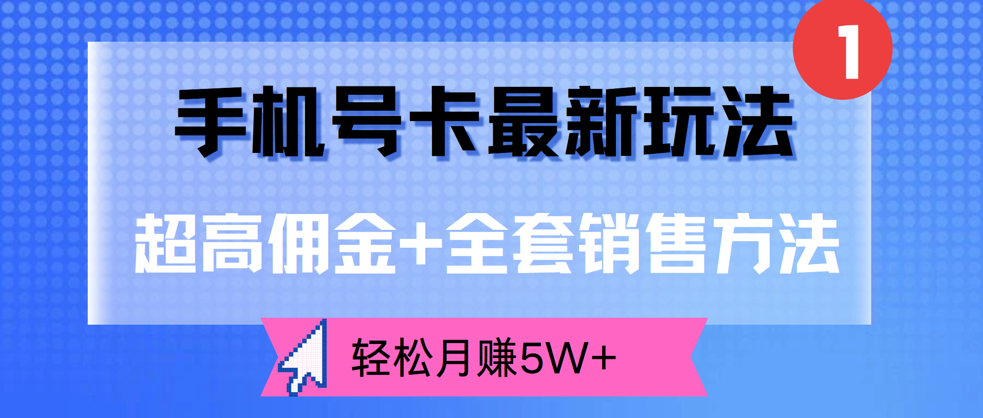 超高佣金+全套销售方法，手机号卡最新玩法，轻松月赚5W+-辰阳网创