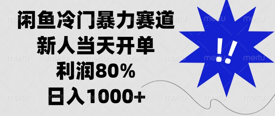 闲鱼冷门暴力赛道，利润80%，日入1000+新人当天开单，-辰阳网创