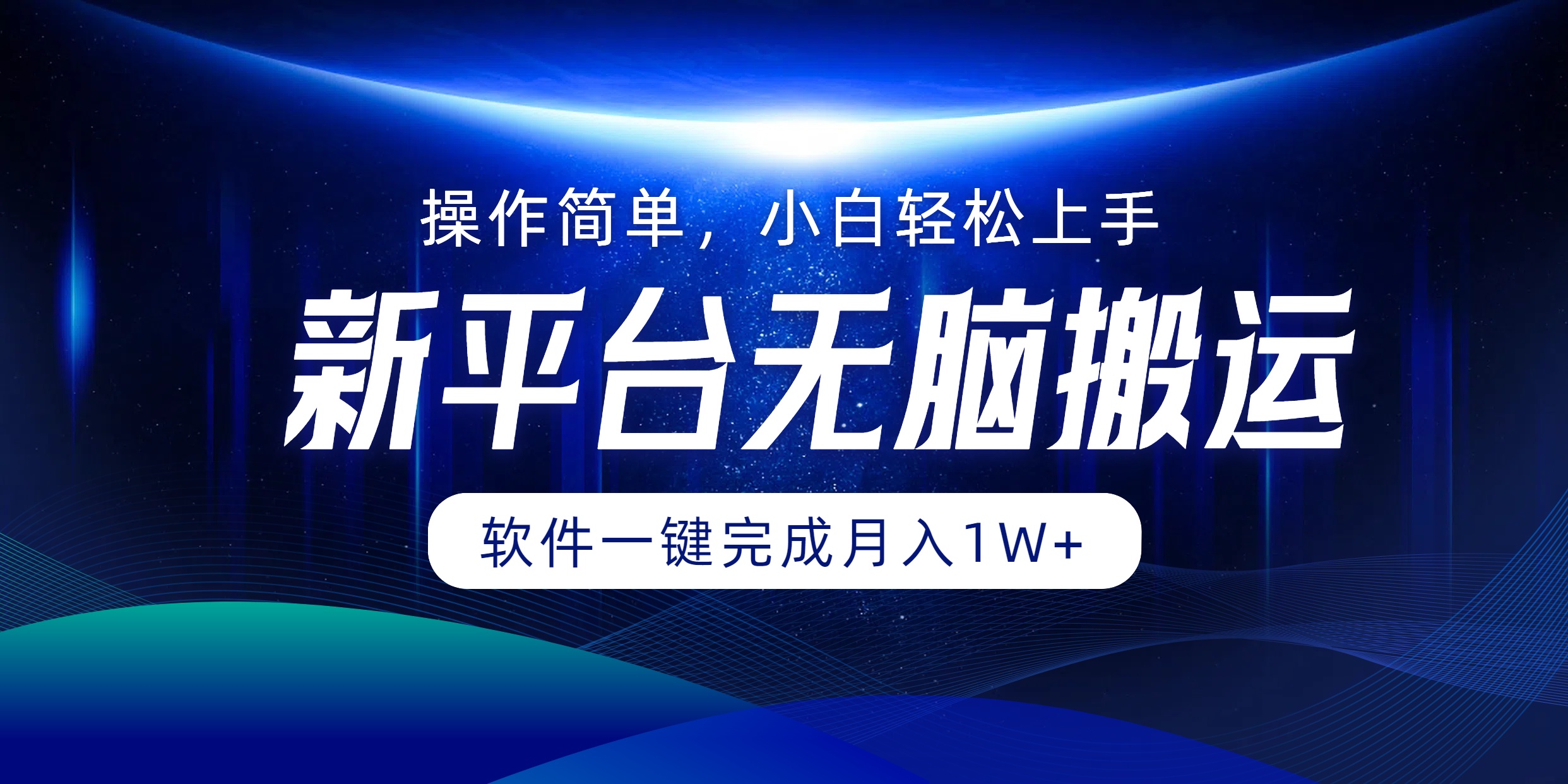 新平台无脑搬运月入1W+软件一键完成，简单无脑小白也能轻松上手-辰阳网创