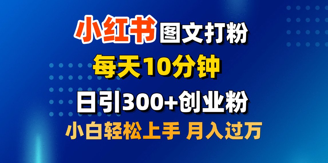 2月小红书图文打粉，每天10分钟，日引300+创业粉，小白轻松月入过万-辰阳网创