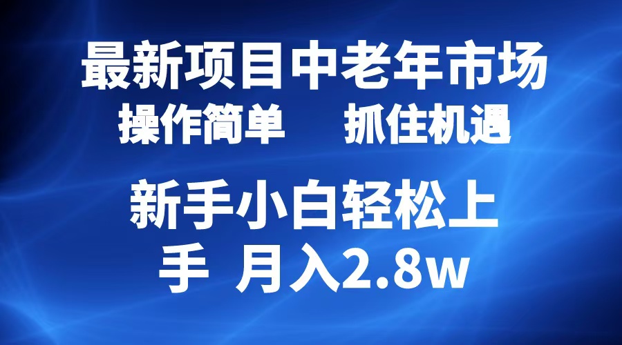 2024最新项目，中老年市场，起号简单，7条作品涨粉4000+，单月变现2.8w-辰阳网创