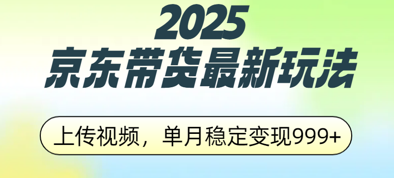 2025京东带货最新玩法，上传视频，单月稳定变现999+-辰阳网创