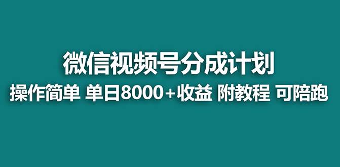 【蓝海项目】视频号分成计划最新玩法，单天收益8000+，附玩法教程，24年…-辰阳网创