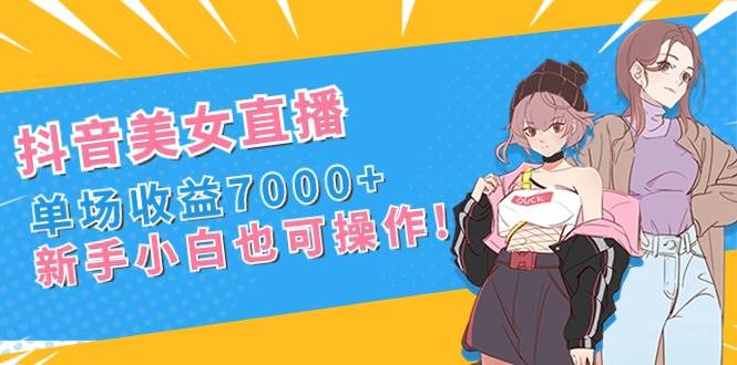 抖音美女直播，单场收益7000+,新手小白也可操作-辰阳网创