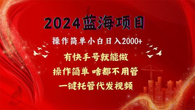 2024蓝海项目，网盘拉新，操作简单小白日入2000+，一键托管代发视频，…-辰阳网创