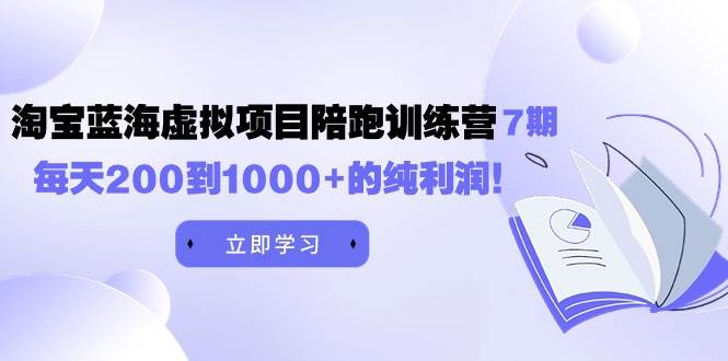 黄岛主《淘宝蓝海虚拟项目陪跑训练营7期》每天200到1000+的纯利润-辰阳网创