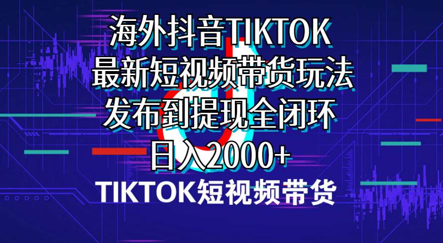 海外短视频带货，最新短视频带货玩法发布到提现全闭环，日入2000+-辰阳网创