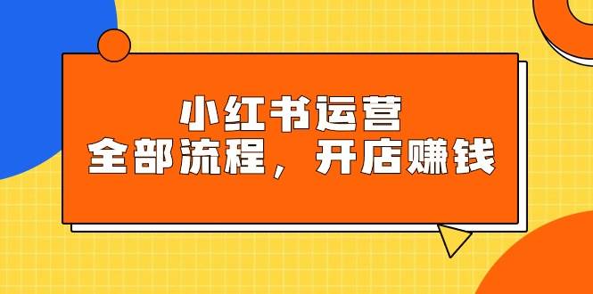 小红书运营全部流程，掌握小红书玩法规则，开店赚钱-辰阳网创