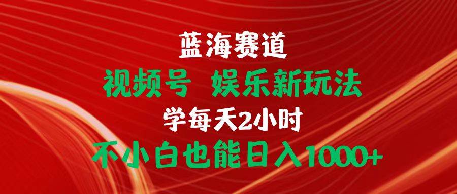 蓝海赛道视频号 娱乐新玩法每天2小时小白也能日入1000+-辰阳网创