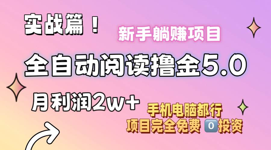 小说全自动阅读撸金5.0 操作简单 可批量操作 零门槛！小白无脑上手月入2w+-辰阳网创