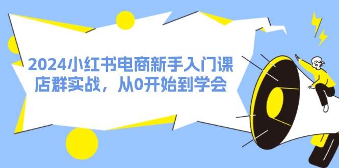 2024小红书电商新手入门课，店群实战，从0开始到学会（31节）-辰阳网创