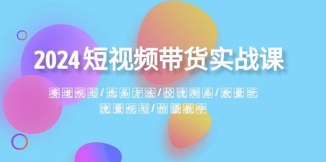 2024短视频带货实战课：赛道规划·选品方法·投流测品·放量玩法·流量规划-辰阳网创