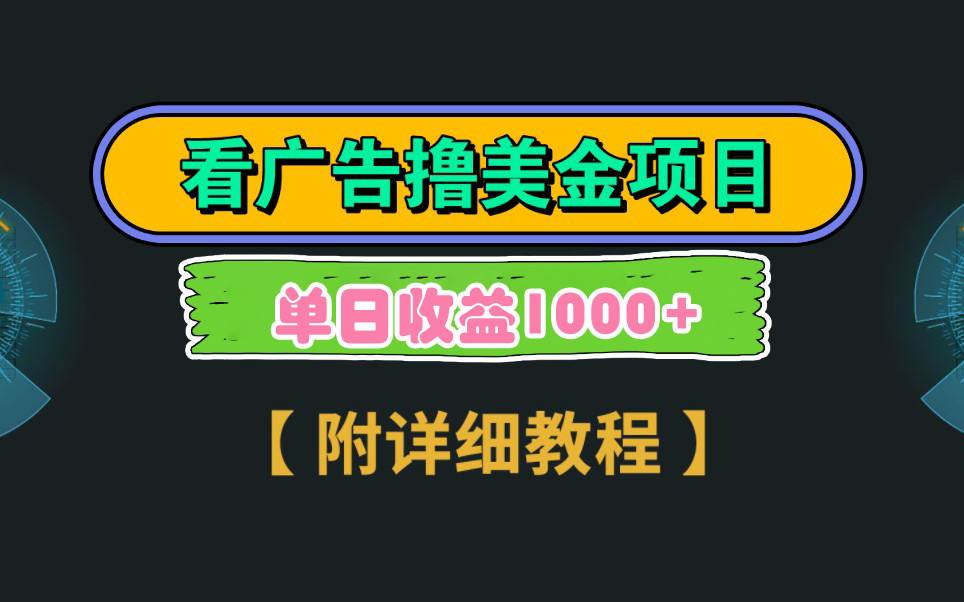 Google看广告撸美金，3分钟到账2.5美元 单次拉新5美金，多号操作，日入1千+-辰阳网创