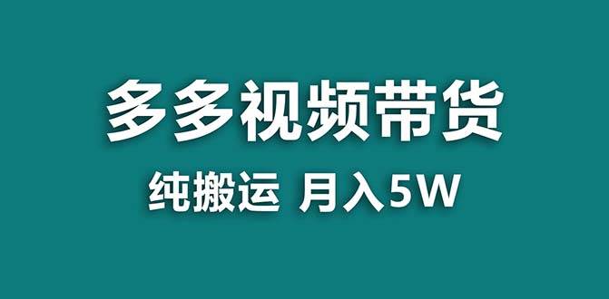 【蓝海项目】拼多多视频带货 纯搬运一个月搞了5w佣金，小白也能操作 送工具-辰阳网创