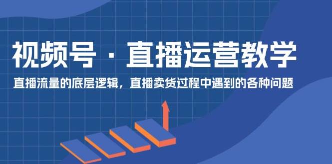 视频号 直播运营教学：直播流量的底层逻辑，直播卖货过程中遇到的各种问题-辰阳网创