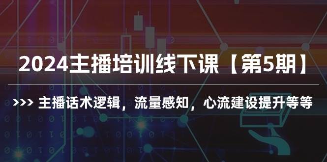 2024主播培训线下课【第5期】主播话术逻辑，流量感知，心流建设提升等等-辰阳网创