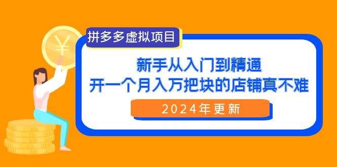 拼多多虚拟项目：入门到精通，开一个月入万把块的店铺 真不难（24年更新）-辰阳网创