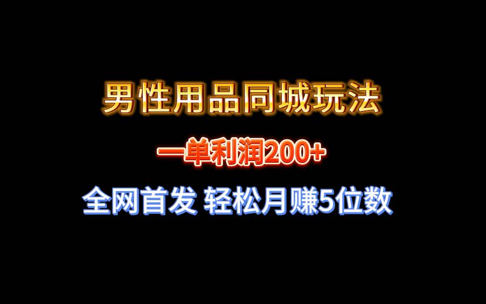 全网首发 一单利润200+ 男性用品同城玩法 轻松月赚5位数-辰阳网创