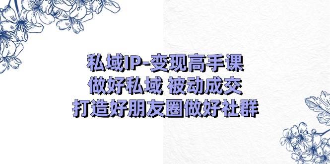 私域IP-变现高手课：做好私域 被动成交，打造好朋友圈做好社群（18节）-辰阳网创