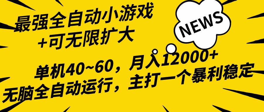 2024最新全网独家小游戏全自动，单机40~60,稳定躺赚，小白都能月入过万-辰阳网创