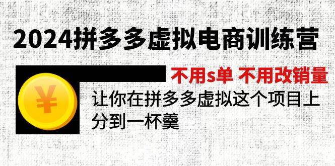 2024拼多多虚拟电商训练营 不s单 不改销量  做虚拟项目分一杯羹(更新10节)-辰阳网创