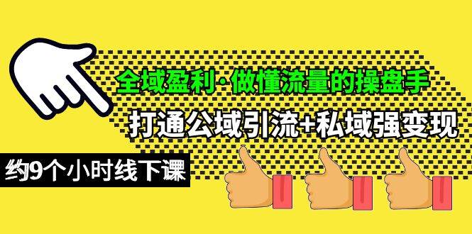 全域盈利·做懂流量的操盘手，打通公域引流+私域强变现，约9个小时线下课-辰阳网创