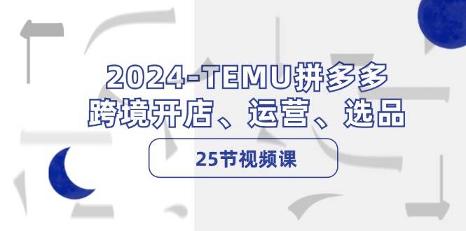 2024-TEMU拼多多·跨境开店、运营、选品（25节视频课）-辰阳网创