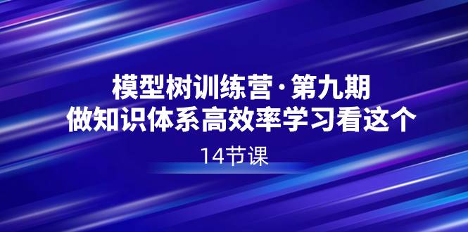 模型树特训营·第九期，做知识体系高效率学习看这个（14节课）-辰阳网创