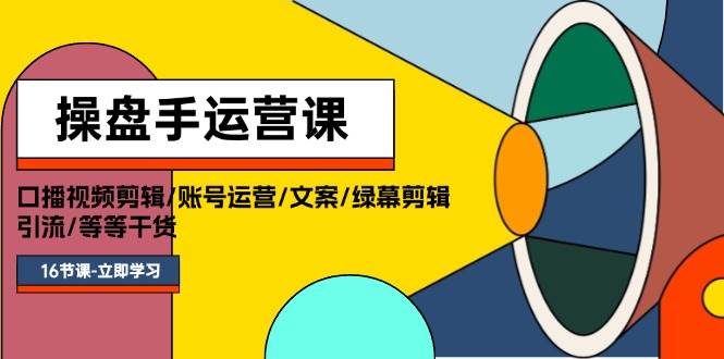 操盘手运营课程：口播视频剪辑/账号运营/文案/绿幕剪辑/引流/干货/16节-辰阳网创