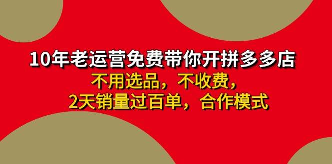 拼多多 最新合作开店日收4000+两天销量过百单，无学费、老运营代操作、…-辰阳网创