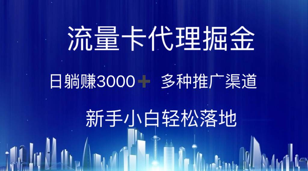 流量卡代理掘金 日躺赚3000+ 多种推广渠道 新手小白轻松落地-辰阳网创