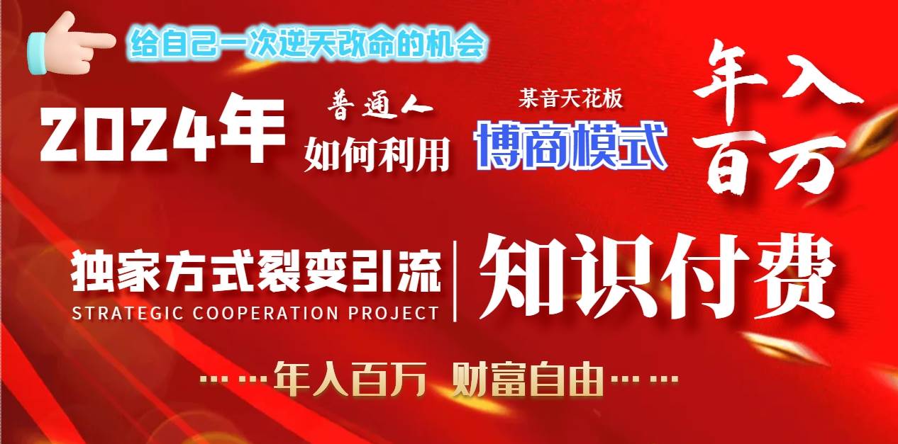 2024年普通人如何利用博商模式做翻身项目年入百万，财富自由-辰阳网创