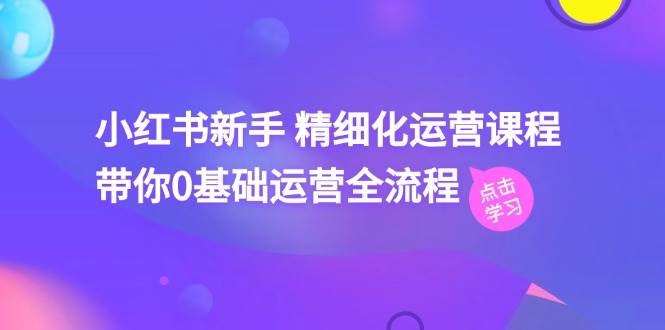 小红书新手 精细化运营课程，带你0基础运营全流程（41节视频课）-辰阳网创