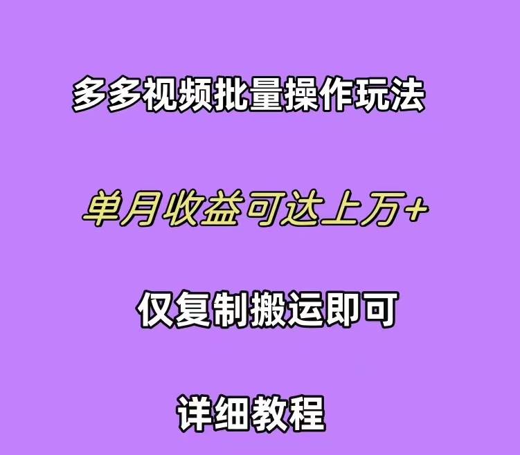 拼多多视频带货快速过爆款选品教程 每天轻轻松松赚取三位数佣金 小白必…-辰阳网创