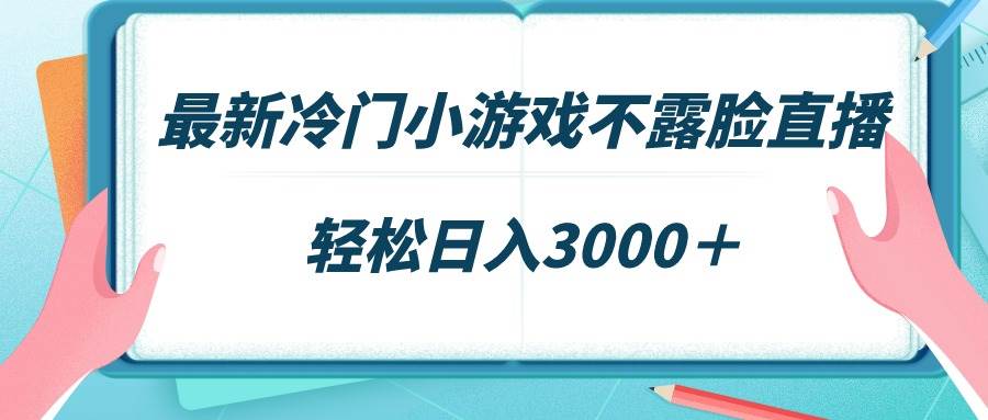 最新冷门小游戏不露脸直播，场观稳定几千，轻松日入3000＋-辰阳网创