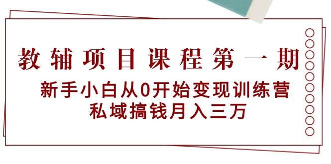 教辅项目课程第一期：新手小白从0开始变现训练营  私域搞钱月入三万-辰阳网创