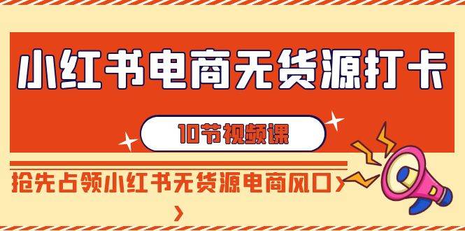 小红书电商-无货源打卡，抢先占领小红书无货源电商风口（10节课）-辰阳网创