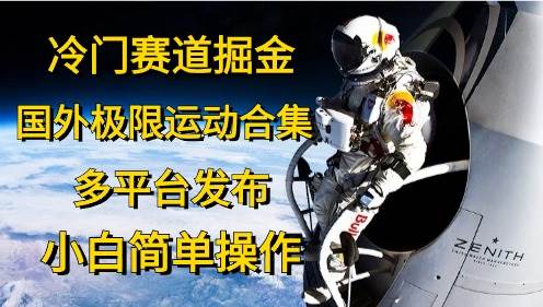 冷门赛道掘金，国外极限运动视频合集，多平台发布，小白简单操作-辰阳网创