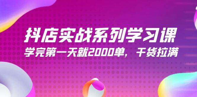 抖店实战系列学习课，学完第一天就2000单，干货拉满（245节课）-辰阳网创